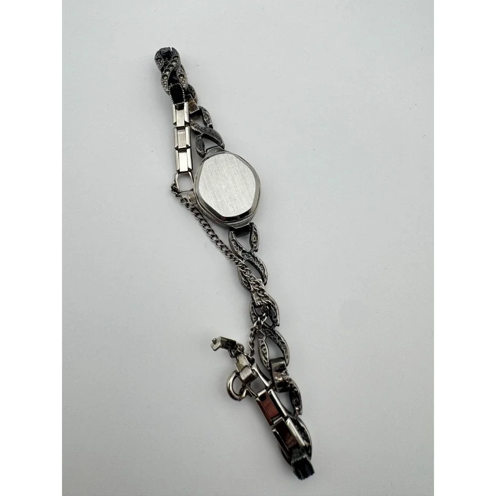 Vintage Xanadu Watch Marcasite Bracelet Art Deco Style NEEDS BATTERY 7